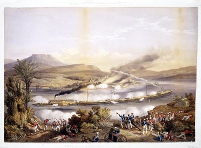 Raddampfer und Lastkähne, aus System of Indian River Navigation von John Bourned, 1858 von English School